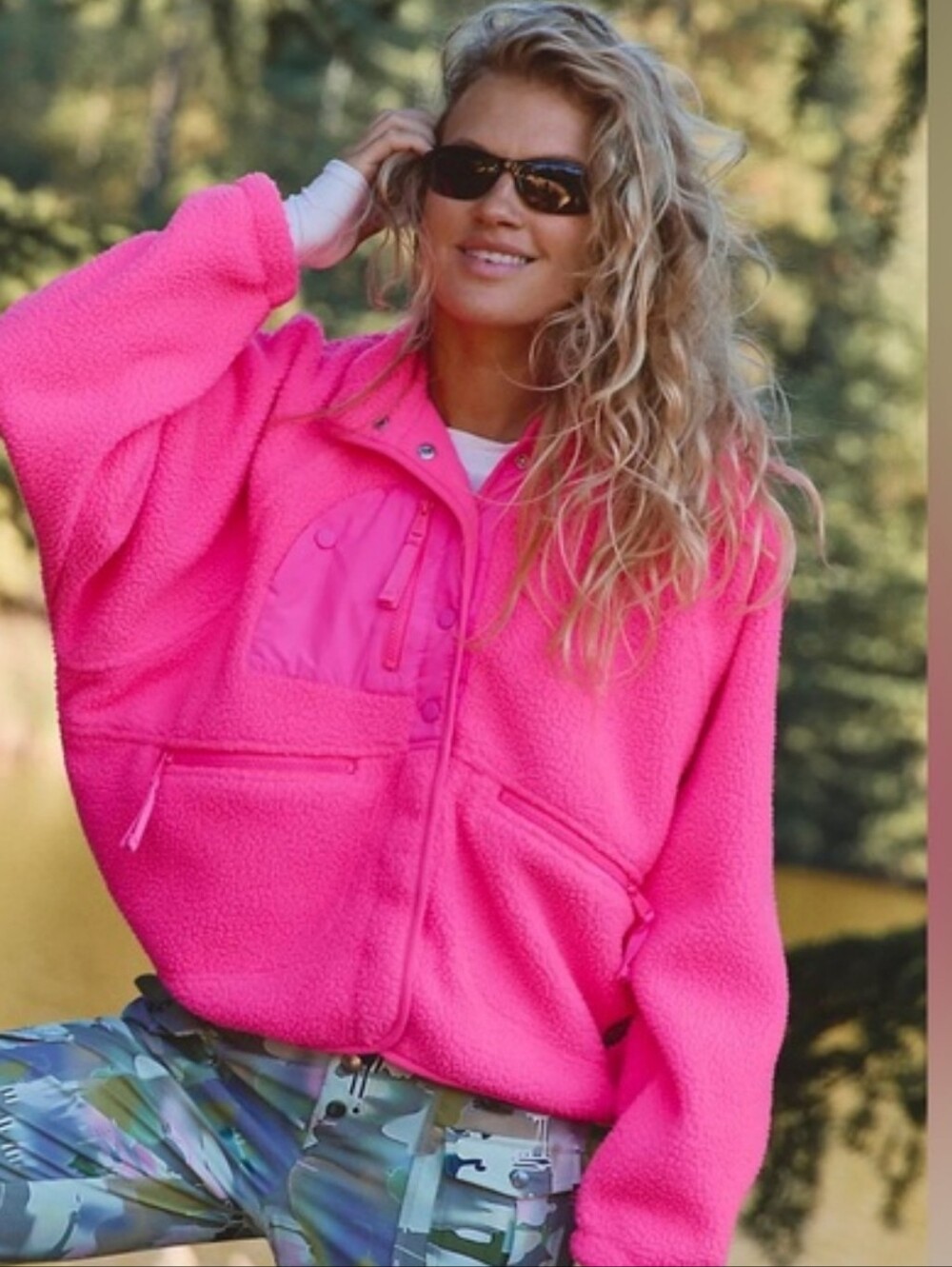 Free People Hit the Slopes Jacket in Tropical Pink Medium